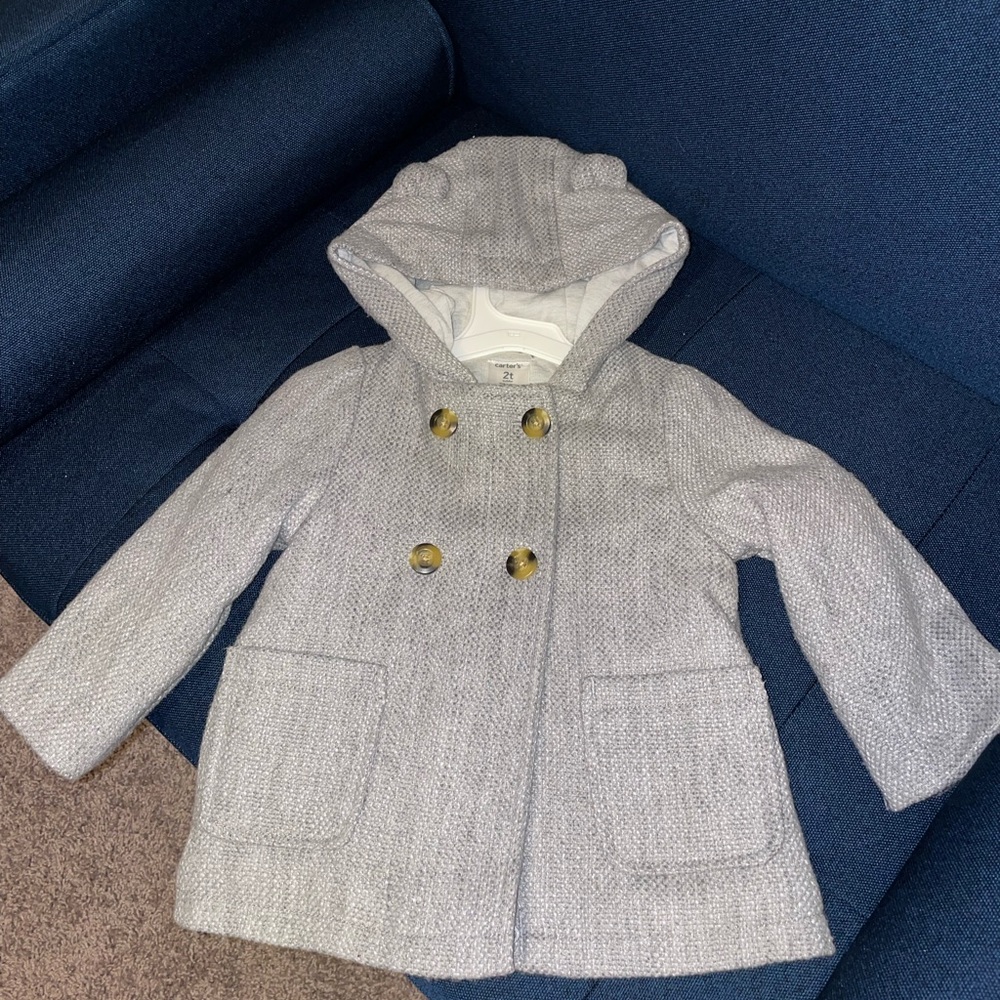 Carter’s Grey Jacket with Teddy Bear Hood Size 2T